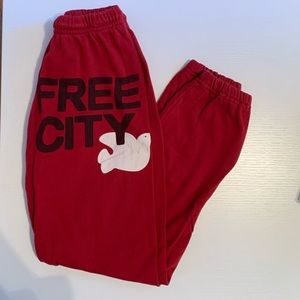 Free City Red Cropped Sweatpants XS
